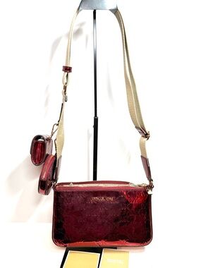 Michael Kors Lady Small Purse Handbag Crossbody Bag with Case Cherry MK Mesenger